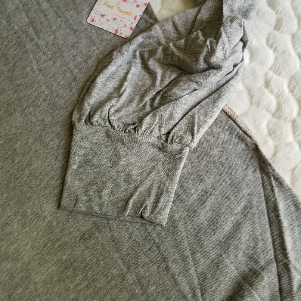 HP NEW Free People grey long sleeved shirt tee top - Picture 4 of 8